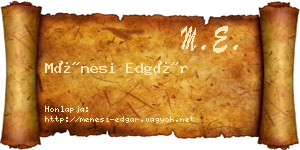 Ménesi Edgár névjegykártya